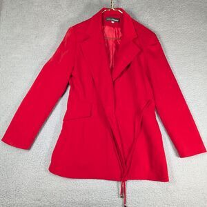 Lulu Alexander Blazer Wommens Size 10 Red Long Sleeve Front Tie Blazer